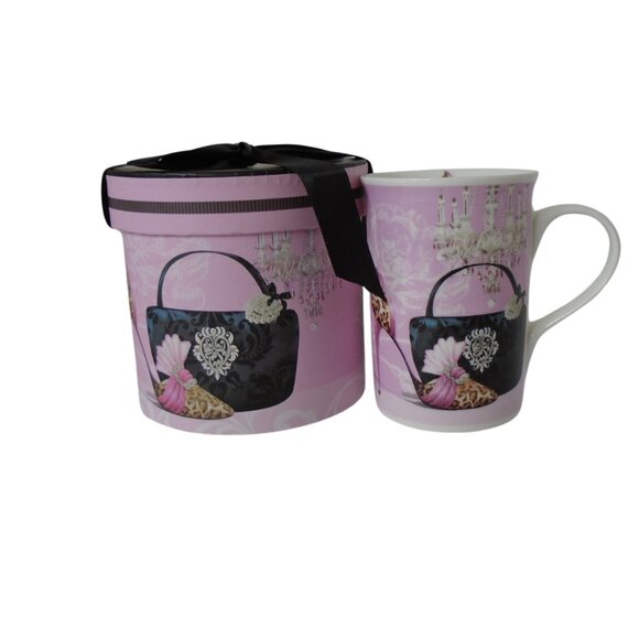 Mug Gift Set Ladies Accessories Pink and Black Mug in Gift Box  3526 - Picture 1 of 9